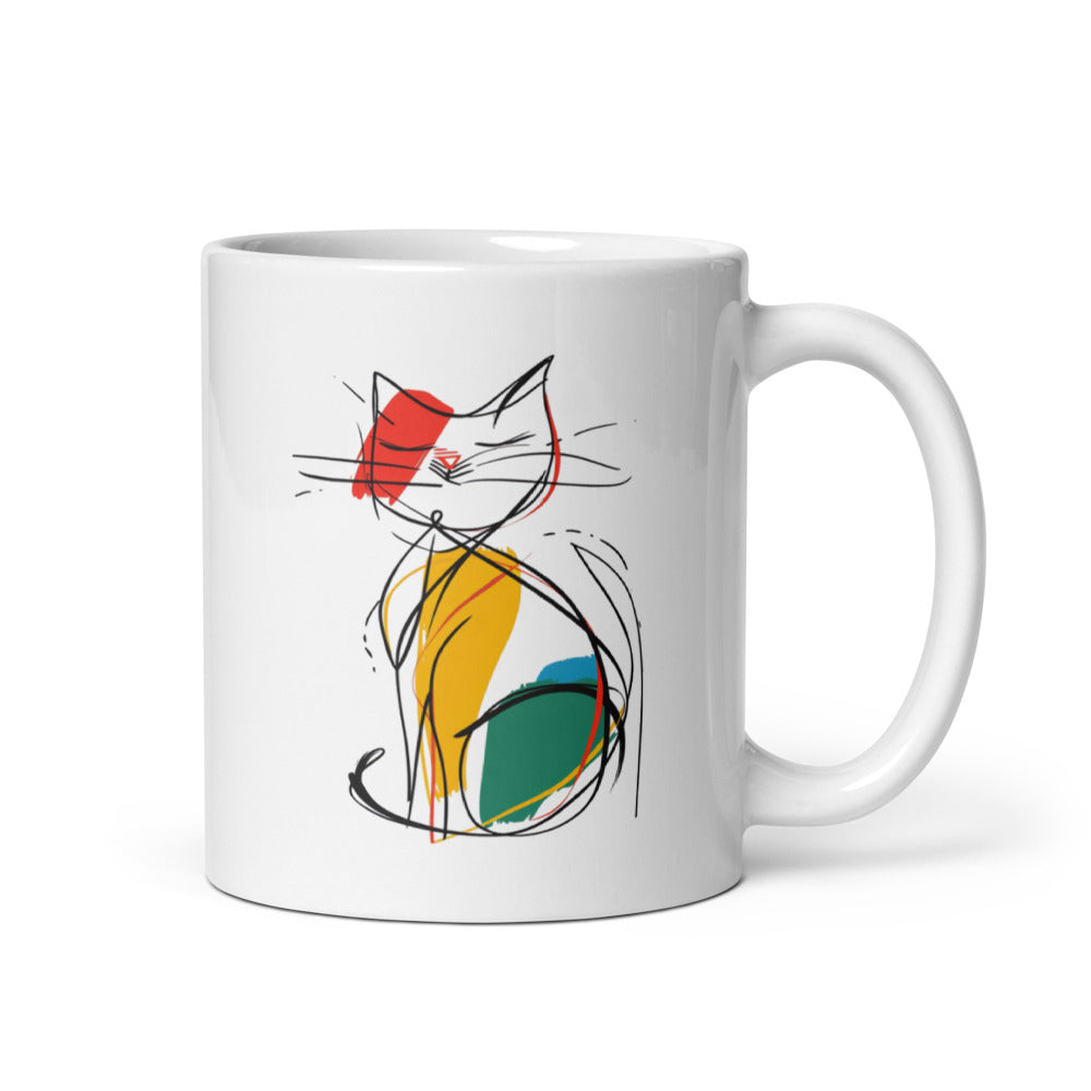 Good Morning Cat Mug – 11oz Sublimation Ceramic Mug, Cute Cat Coffee Cup