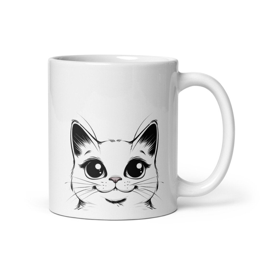 Good Morning Cat Mug – 11oz Sublimation Ceramic Mug, Cute Kitty Coffee Cup