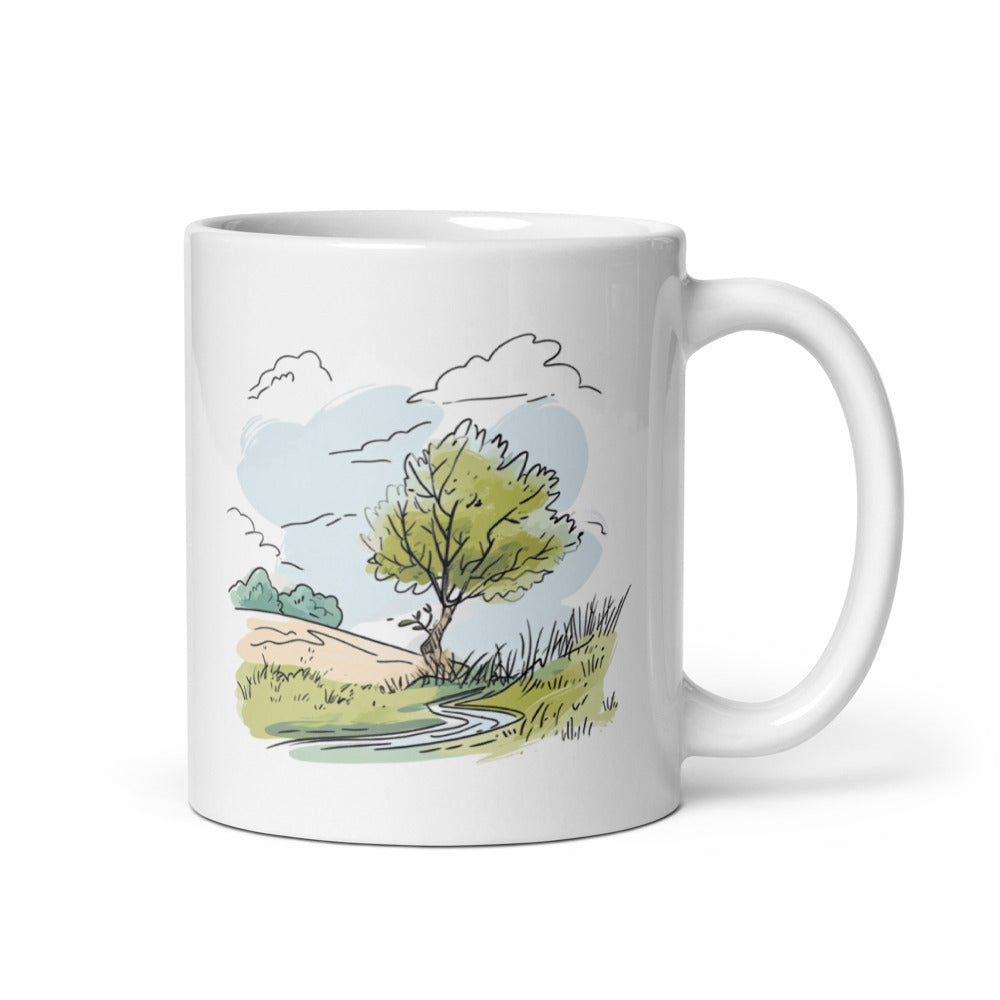 Live Close to Nature Mug – 11oz Sublimation Ceramic Mug, Nature Inspired Coffee Cup